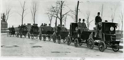 Amerikanische Elektroautos in Paris, um 1900 von French Photographer